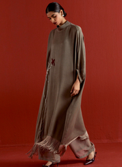 Floral Fringe Kaftan Set