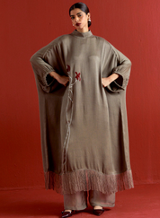 Floral Fringe Kaftan Set