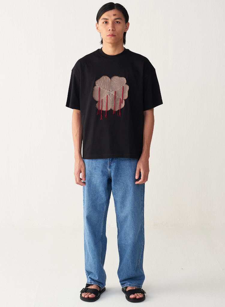 Floral Fringe Patch T-shirt