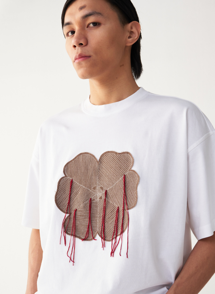 Floral Fringe Patch T-shirt