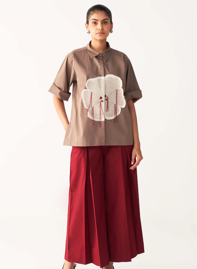 Floral Fringe Shirt Set