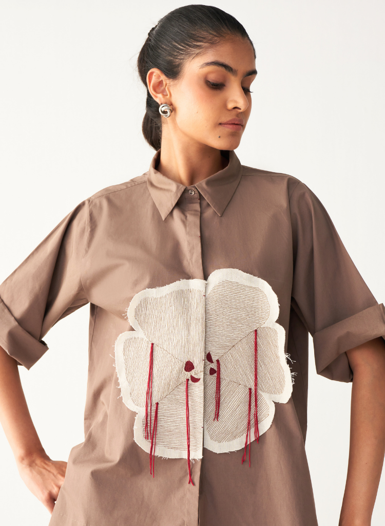 Floral Fringe Shirt Set