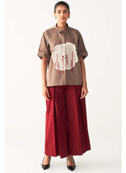 Floral Fringe Shirt Set