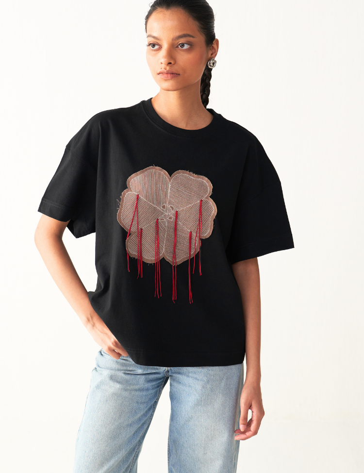 Floral Fringe Tshirt