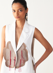 Floral Fringe Waistcoat Set