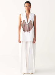 Floral Fringe Waistcoat Set