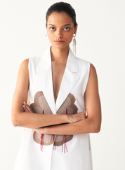 Floral Fringe Waistcoat Set