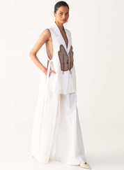 Floral Fringe Waistcoat Set