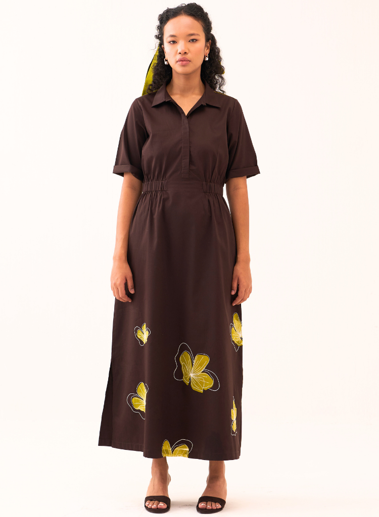 Floral Reverse Appliqué Dress