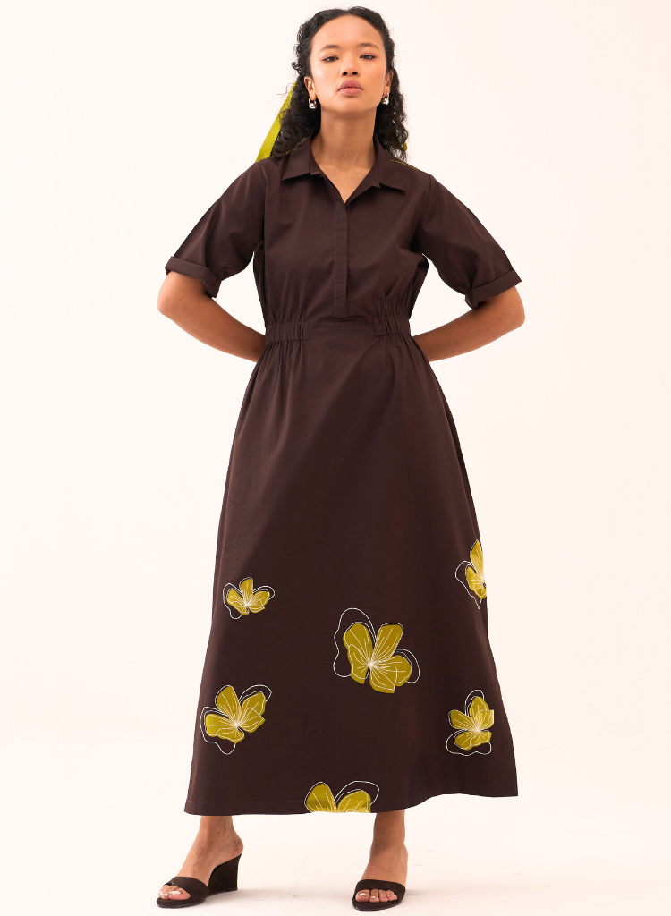 Floral Reverse Appliqué Dress