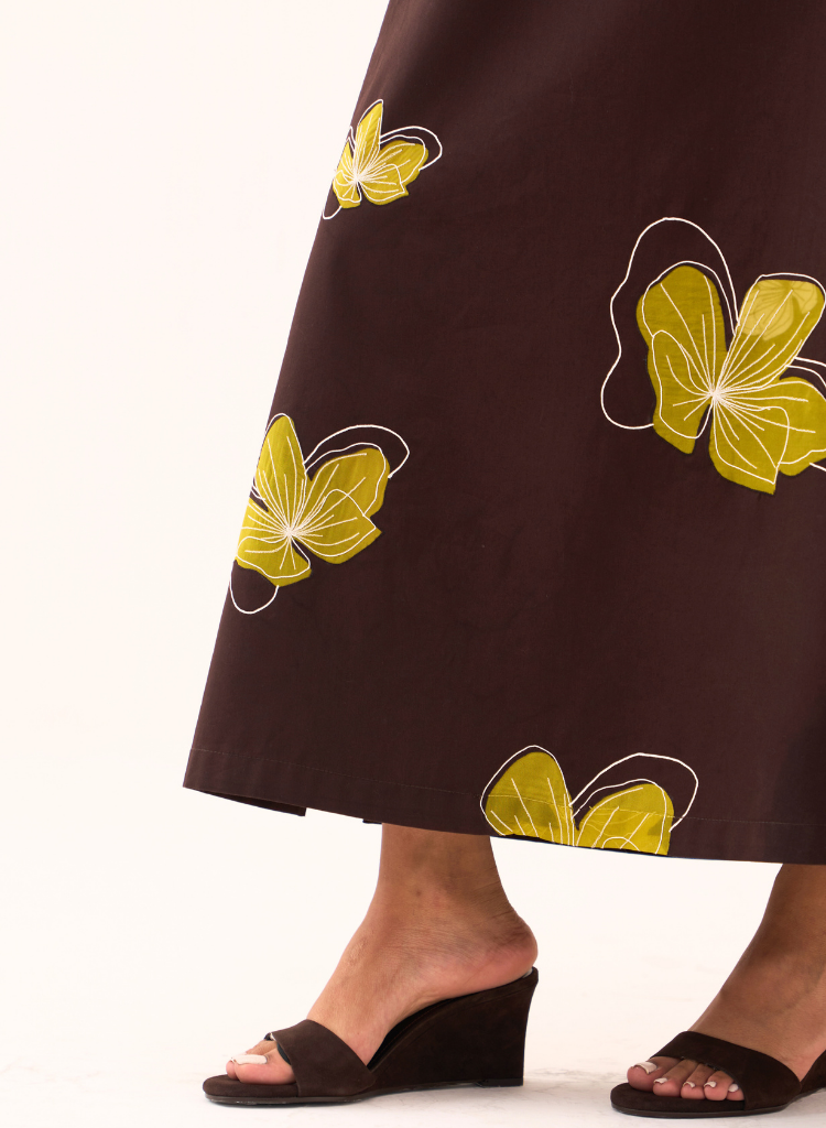 Floral Reverse Appliqué Dress