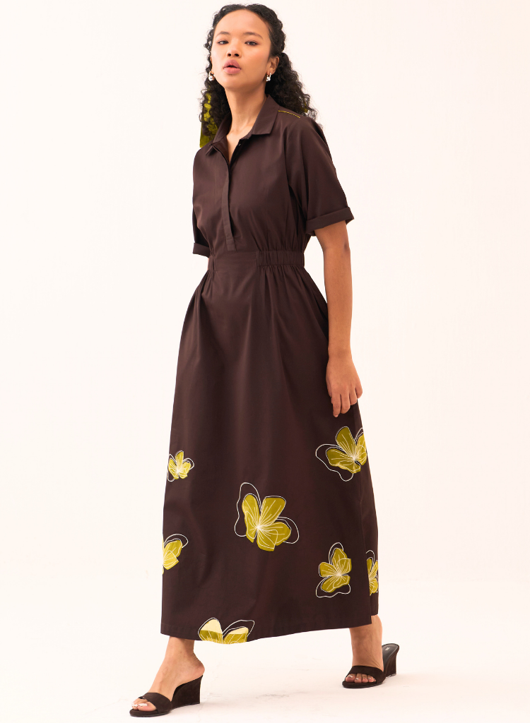 Floral Reverse Appliqué Dress
