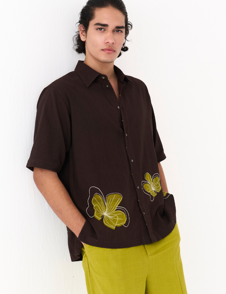 Floral-Reverse-Applique-Shirt-Dark-Brown-A.png