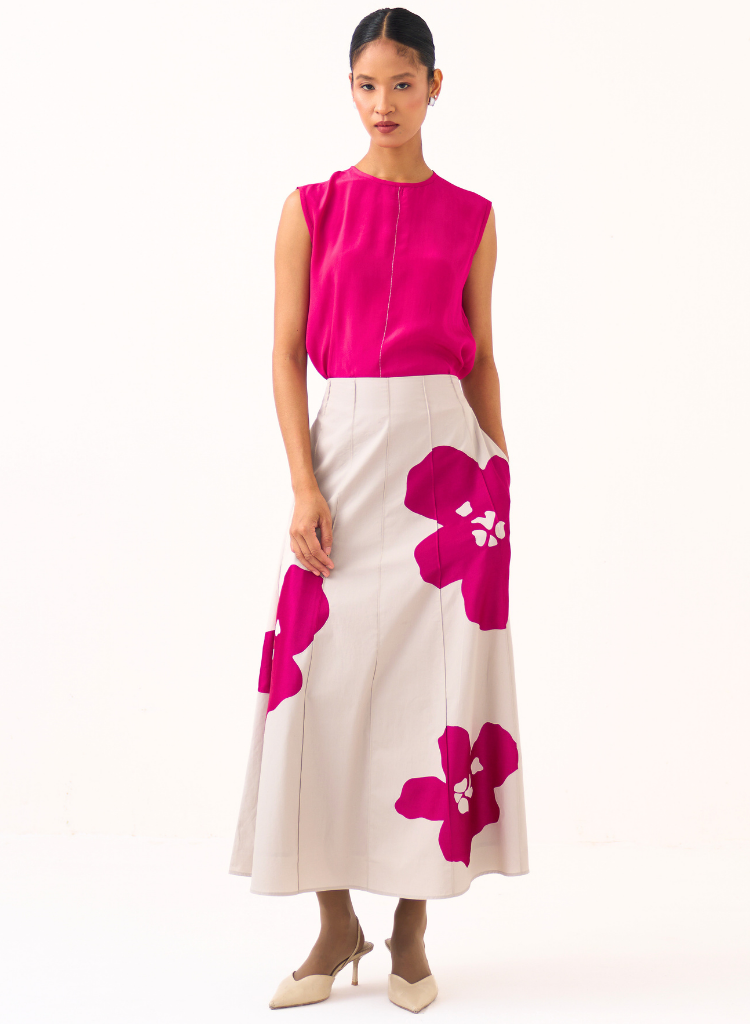 Floral Reverse Appliqué Skirt