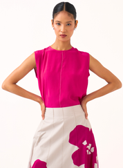 Floral Appliqué Skirt Set