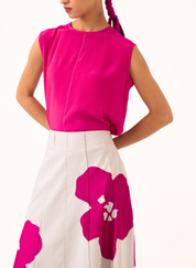 Floral Appliqué Skirt Set