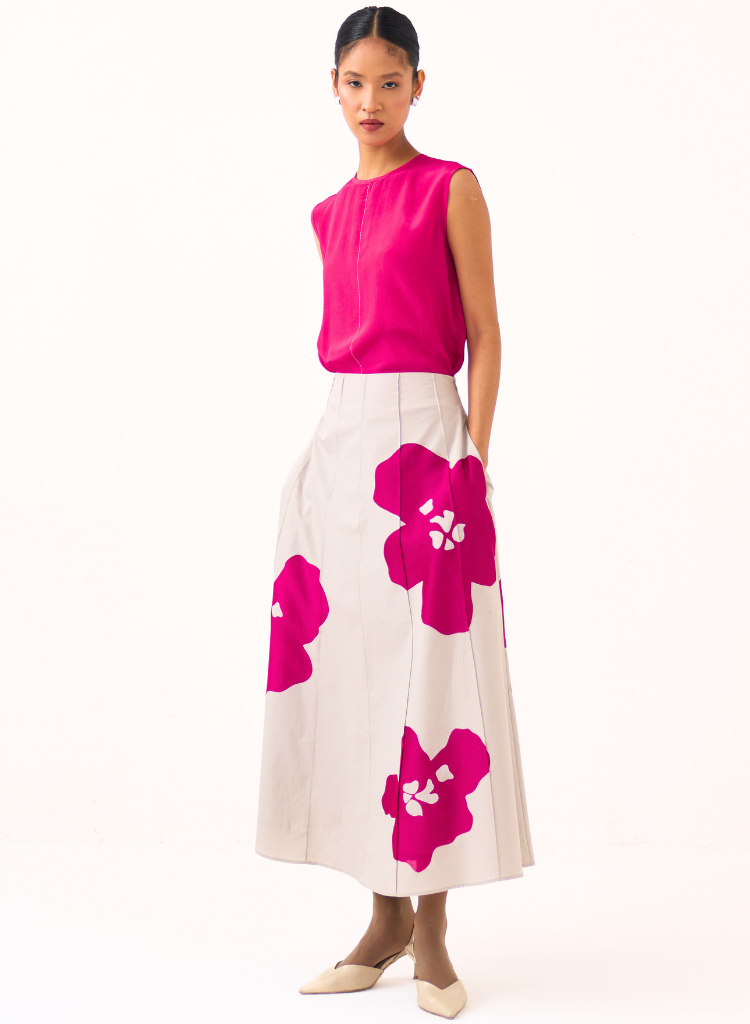 Floral Reverse Appliqué Skirt