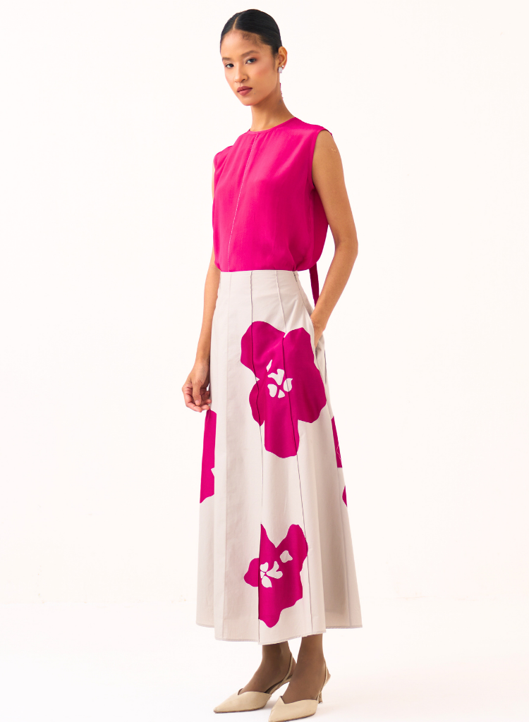Floral Reverse Appliqué Skirt