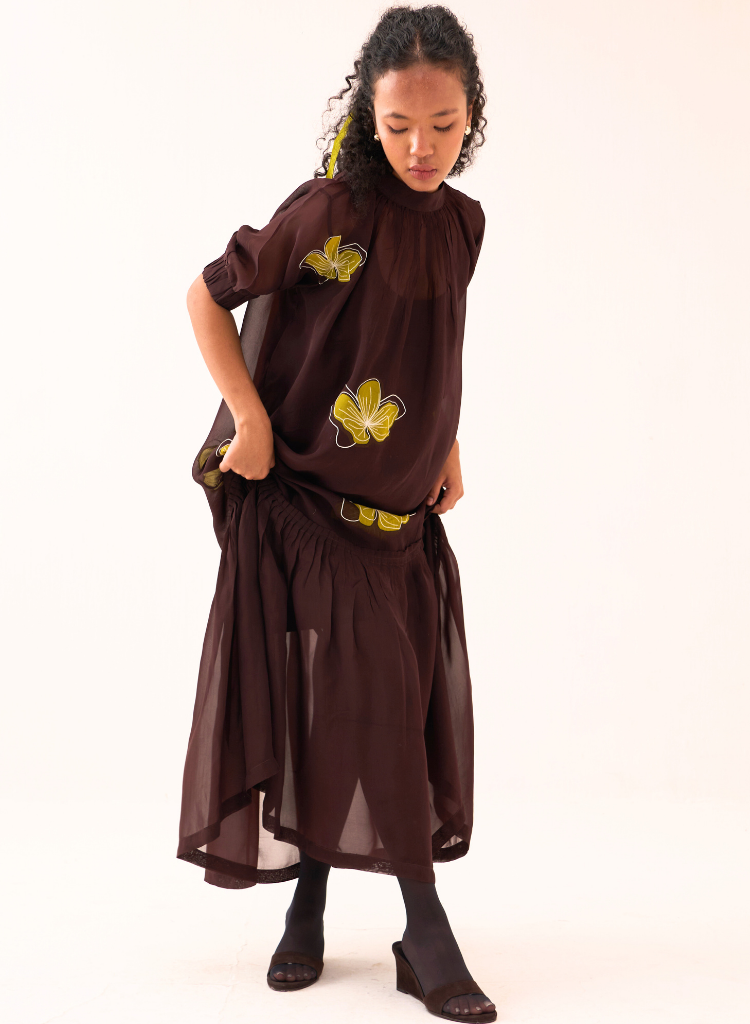 Floral Bottom Frill Dress