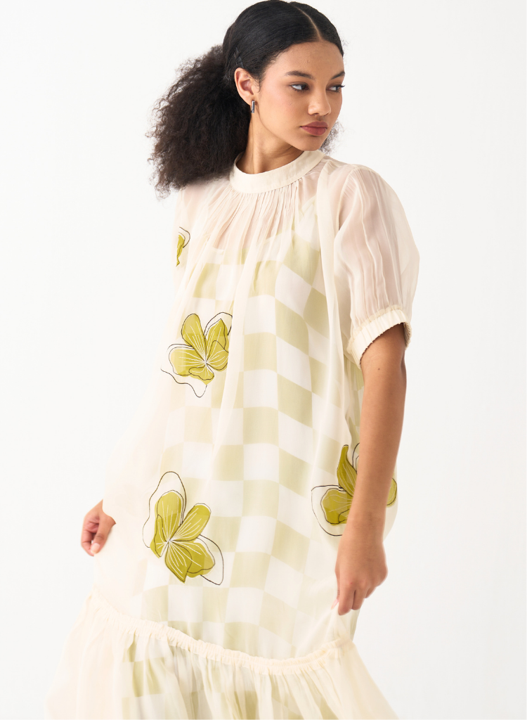 Floral Bottom Frill Dress