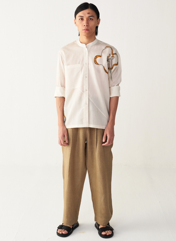 Floral Rope Embroidered Shirt