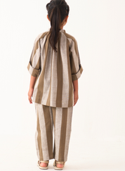 Floral Stripe Peasant Top Set