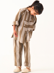 Floral Stripe Peasant Top Set