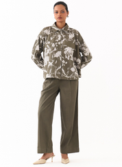 Floral Wide Hem Shirt Set