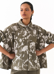 Floral Wide Hem Shirt Set