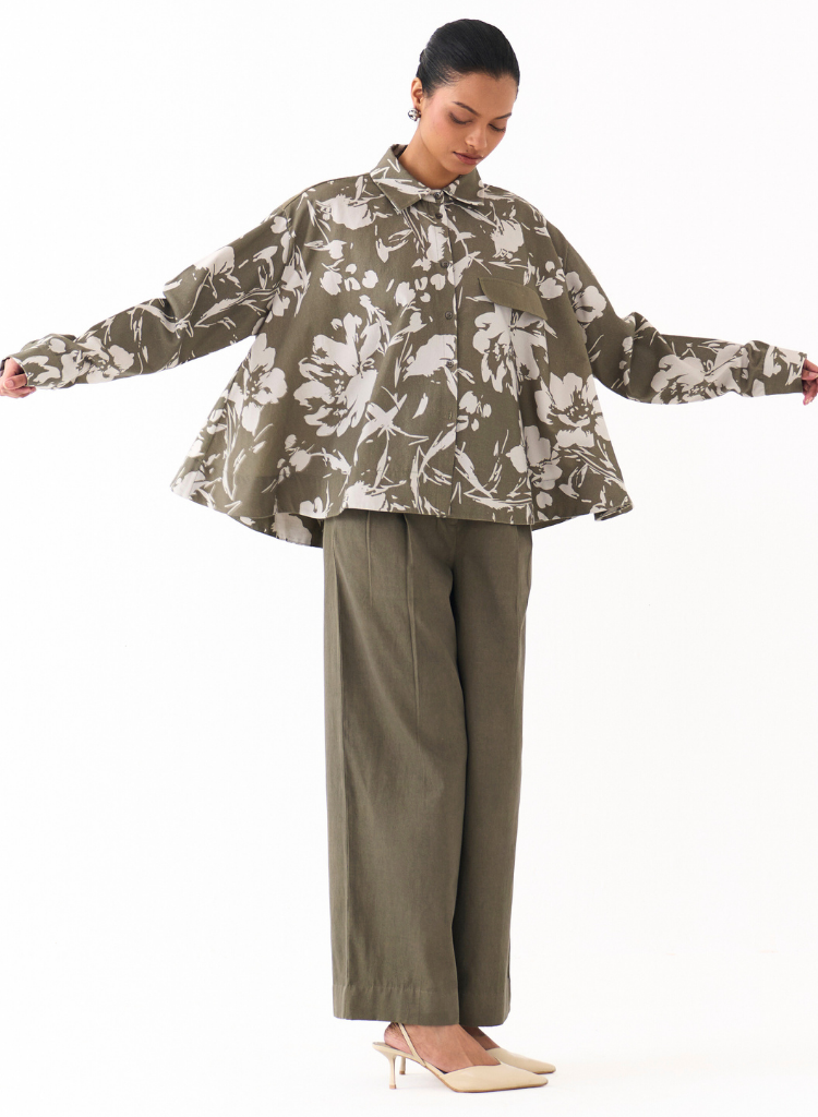 Floral Wide Hem Shirt