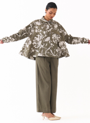 Floral Wide Hem Shirt Set