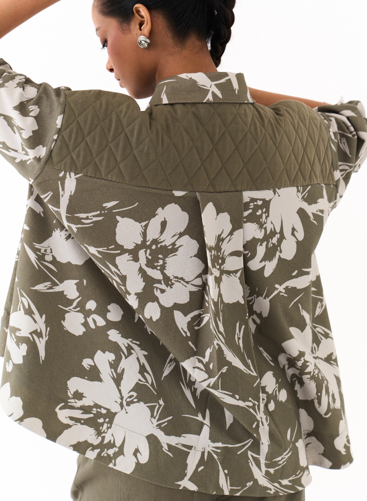 Floral Wide Hem Shirt Set