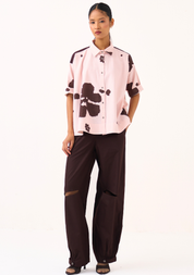 Floral Hem Shirt Set