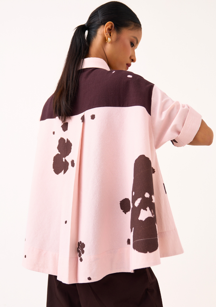 Floral Hem Shirt Set