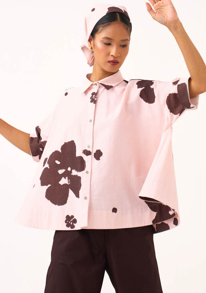 Floral Hem Shirt Set
