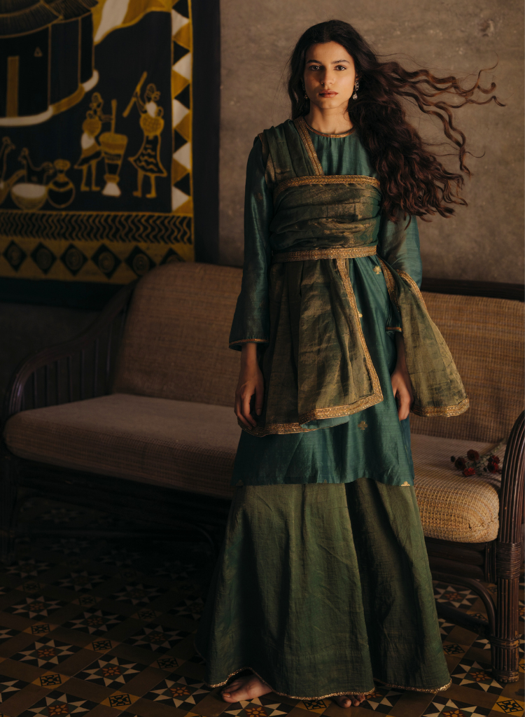 Flowers & Moon Sharara Set