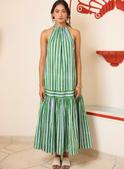 Forest Halter Maxi Dress