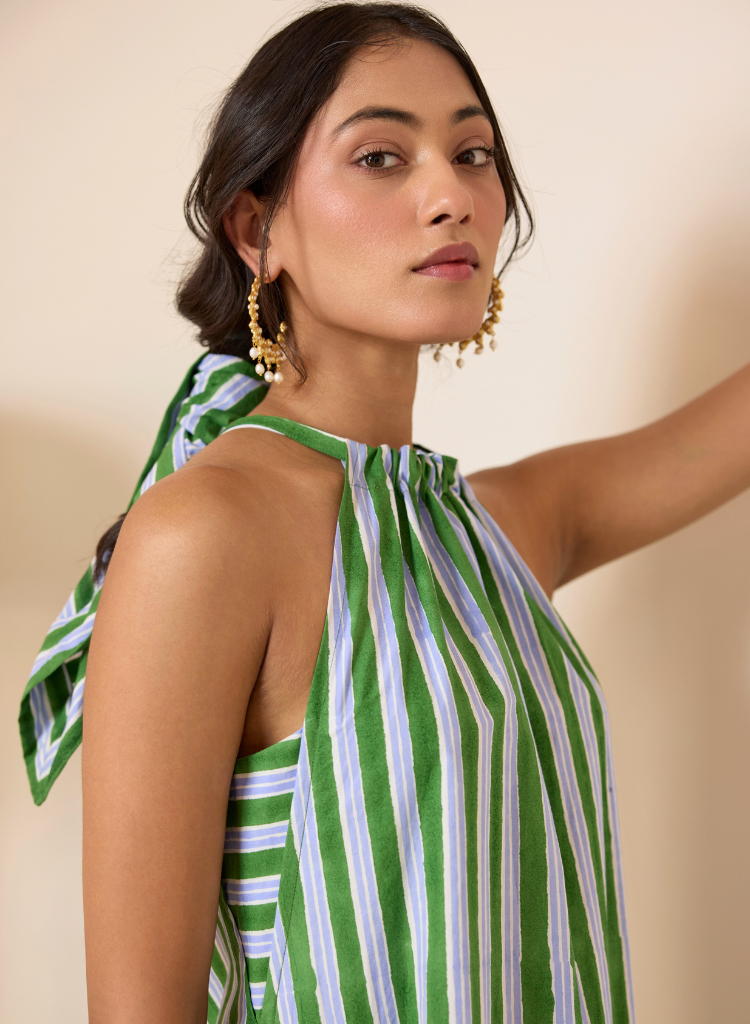 Forest Halter Maxi Dress