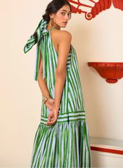 Forest Halter Maxi Dress