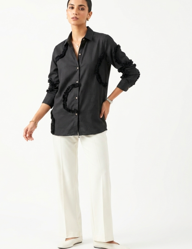 Frill Detail Long Shirt