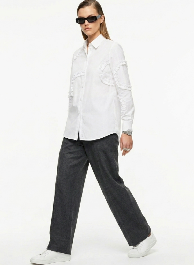 Frill Detail Long Shirt