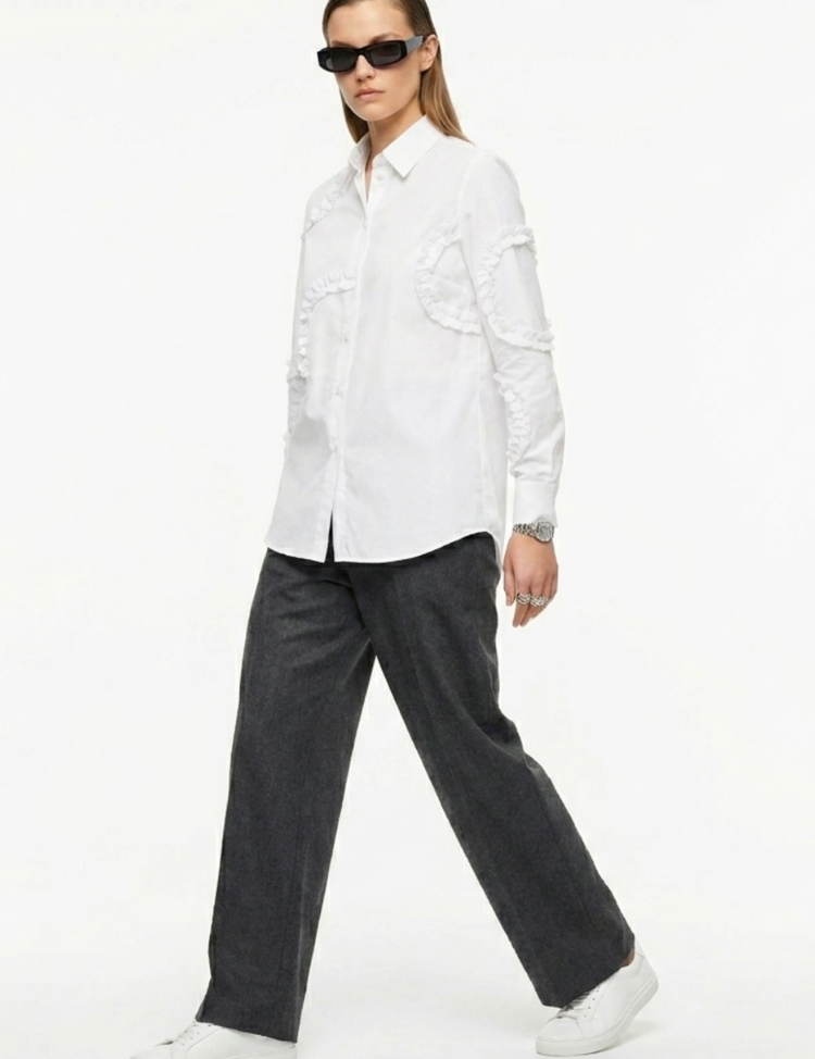 Frill Detail Long Shirt