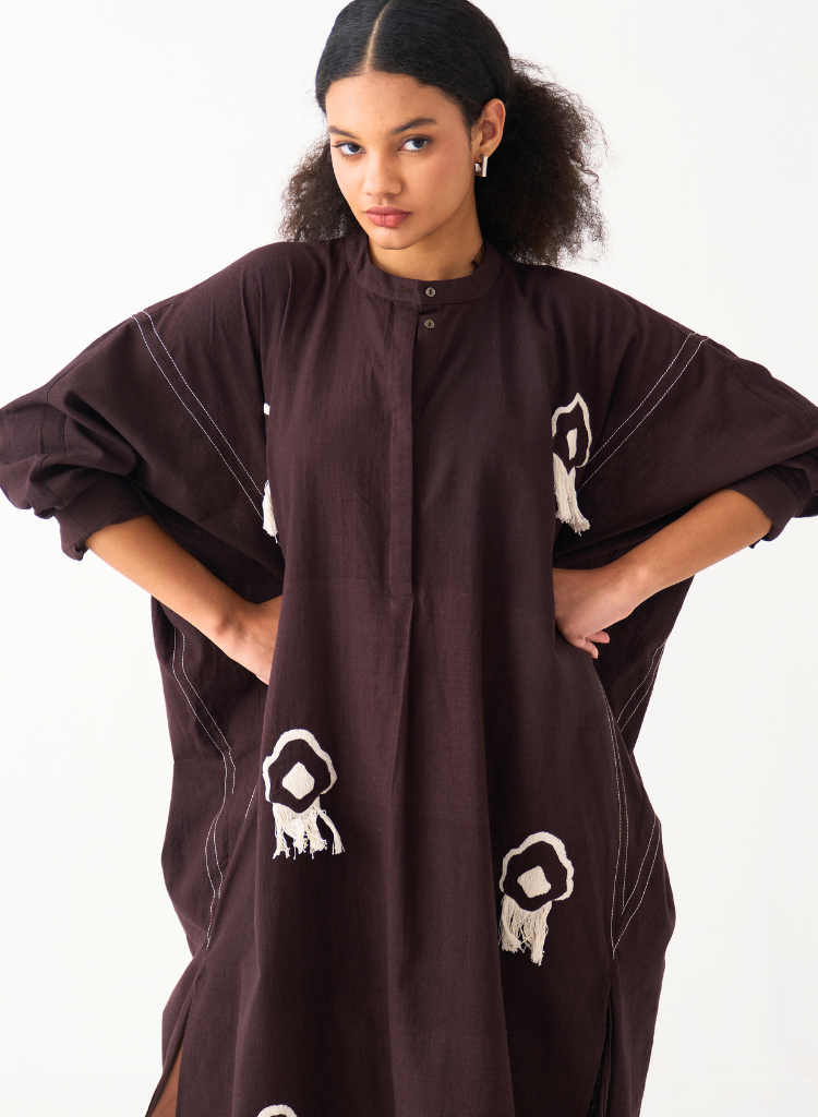 Fringe Bat Sleeve Dress