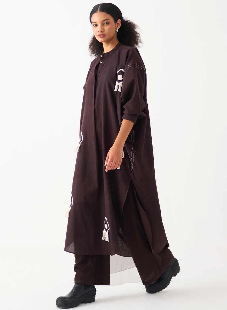 Fringe Bat Sleeve Dress