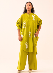 Fringe Bat Sleeve Shirt Set