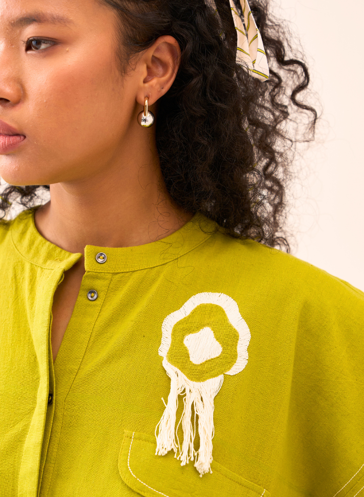 Fringe Bat Sleeve Shirt Set