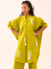 Fringe Bat Sleeve Shirt Set