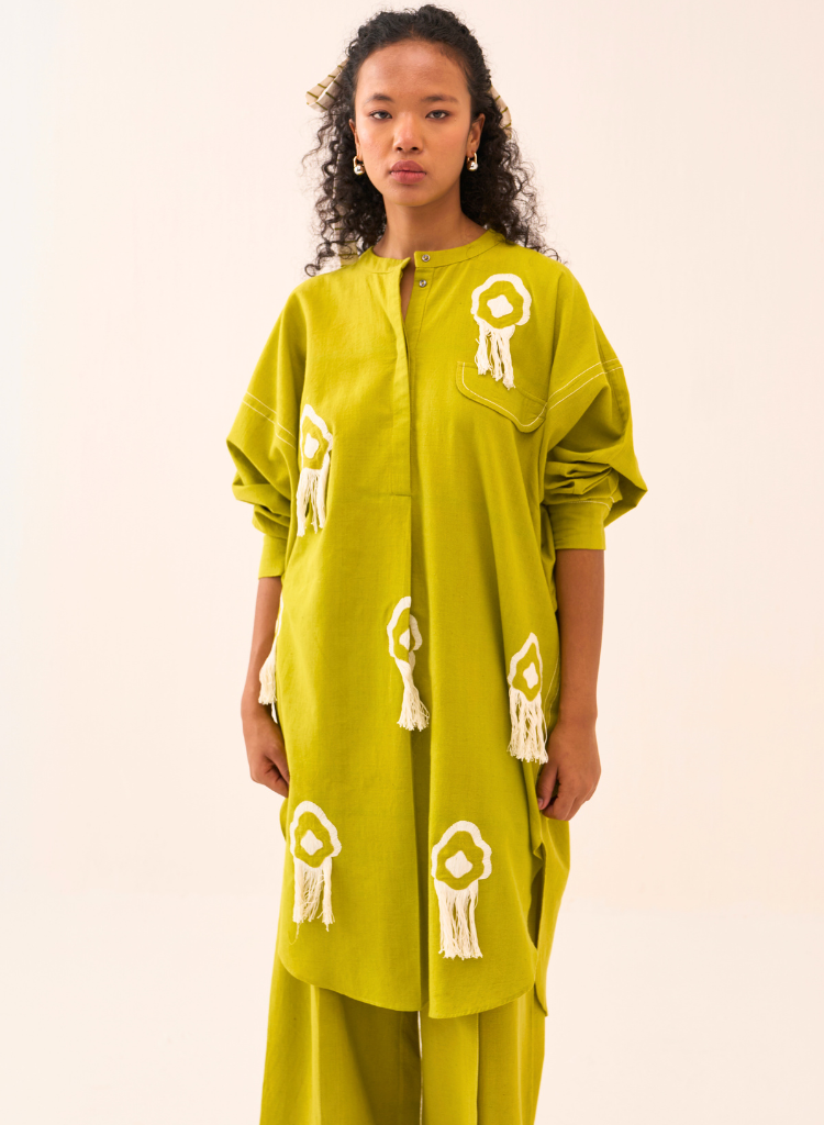 Fringe Bat Sleeve Shirt Set