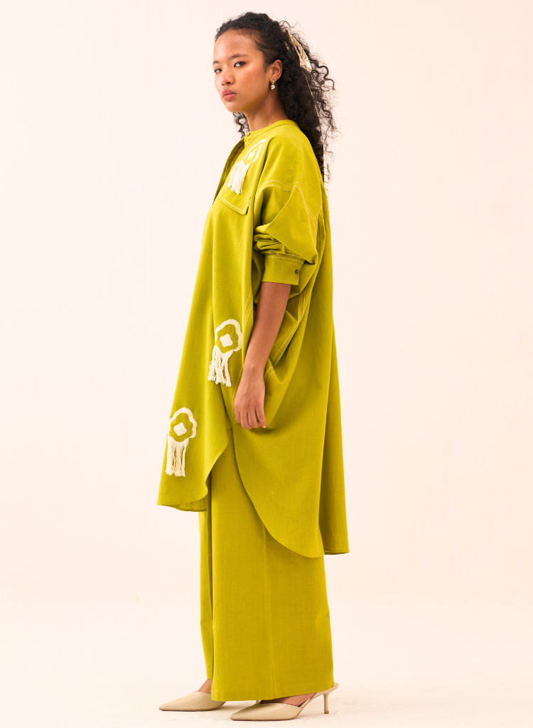 Fringe Bat Sleeve Shirt Set