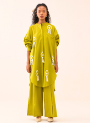 Fringe Bat Sleeve Shirt Set